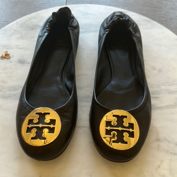 Tory Burch Shoes - Tory Burch Claire Ballet Flats in Black With Gold Embellishment